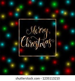 Merry Christmas! Calligraphy inscription. Vector illustration.