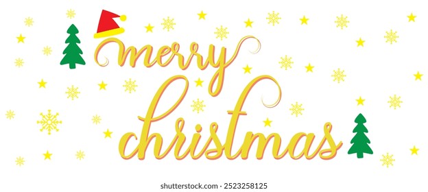 merry christmas calligraphy letter vector, chrismas vector, merry christmas design