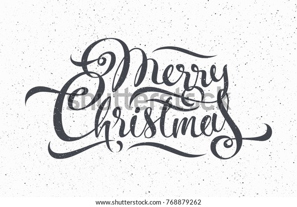 Merry Christmas Calligraphy Lettering Black Inscription Stock Vector ...