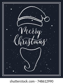 Merry Christmas -  calligraphy and lettering card vector.