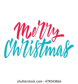 Merry Christmas. Calligraphy. Lettering  illustration.