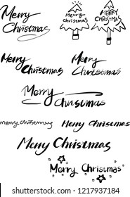 Merry Christmas calligraphy lettering type