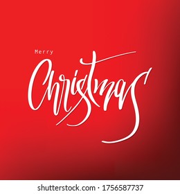 Merry Christmas Calligraphy on red background