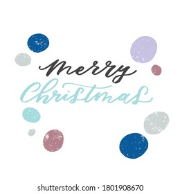 Merry Christmas calligraphy phrase. Modern lettering for cards, posters, t-shirts, etc. with handdrawn elements. Winter holiday sketch banner. Holiday greetings quote.