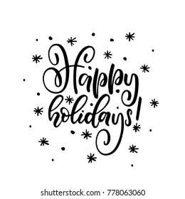 Merry christmas calligraphy quote. Hand drawn vector text for design greeting cards, photo overlays, gifts, digital greetings, prints, posters. Happy holidays.