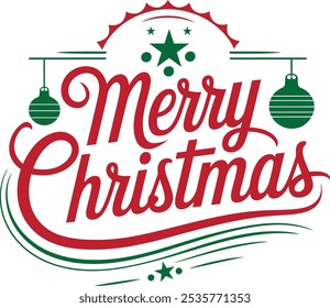 Merry Christmas Calligraphy Text vector illustration