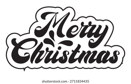 Merry Christmas Calligraphy Typography Vector eps 10