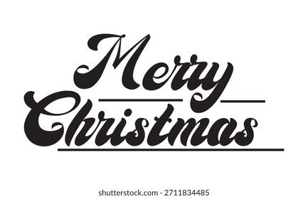 Merry Christmas Calligraphy Typography Vector eps 10