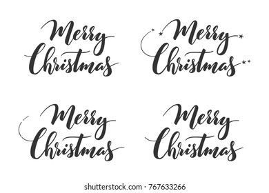 Merry Christmas calligraphy. Vector design elements for invitation, card, poster