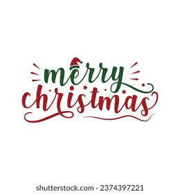 Merry christmas calligraphy vector template