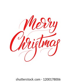 Merry Christmas calligraphy. Xmas holiday script lettering design