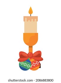 merry christmas candle and balls