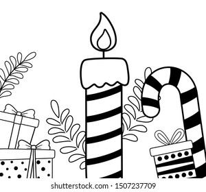 Merry christmas candle vector design