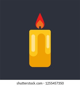 Merry Christmas candle vector icon