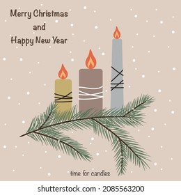 Merry Christmas Christmas candles pine