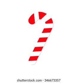 Merry Christmas Candy Cane. Isolated. Flat design. White background. Vector illustration