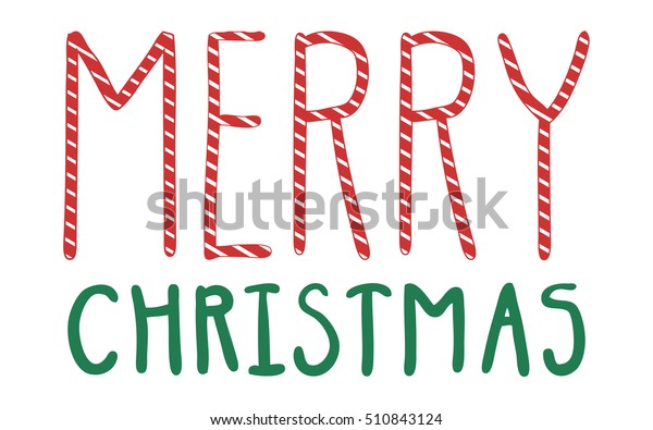 Merry Christmas Candy Cane Letters Red Stock Vector (Royalty Free ...