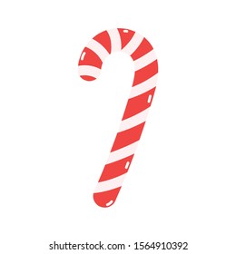 merry christmas candy cane peppermint decoration icon vector illustration