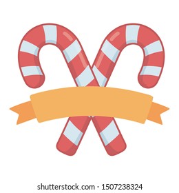 Merry christmas candy cane vector design