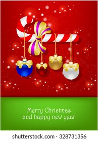 Merry christmas and candy and decorations