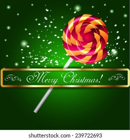 Merry Christmas candy on a background. Vector illustration.