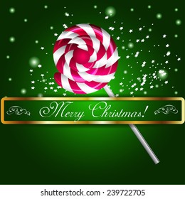Merry Christmas candy on a background. Vector illustration.