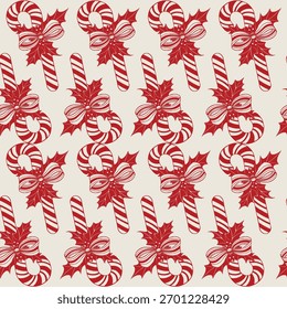 Merry Christmas Candy Pattern Illustration by tulangbercabang studio