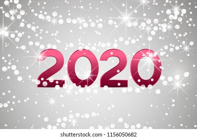 Merry Christmas card, 2020 Happy New Year background. String Lights. Cheerful party and celebration