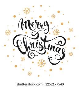 Merry Christmas Text Black Typography On Stock Vector (Royalty Free ...