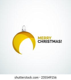 Merry Christmas card - abstract ball, bauble modern abstract overlapping shapes design