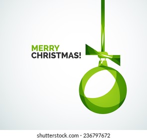 Merry Christmas card - abstract ball, bauble modern abstract overlapping shapes design