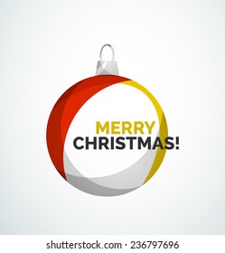 Merry Christmas card - abstract ball, bauble modern abstract overlapping shapes design