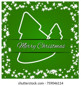Merry Christmas card in abstract green  business card illustration.vector