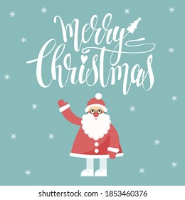 Merry Christmas Card Background. Christmas Doodle Lettering Pattern. Vector Christmas Original Creative Card Template. 