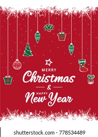 Merry Christmas card or background. vector illustration.