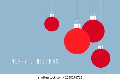 Merry christmas card, christmas balls, vector illustration.