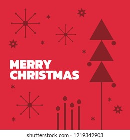 Merry Christmas Card Banner Modern Clean Design
