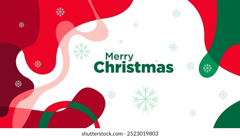 Merry Christmas card and banner vector illustration in red white and green colors 2024