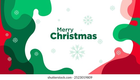 Merry Christmas card and banner vector illustration in red white and green colors 2024