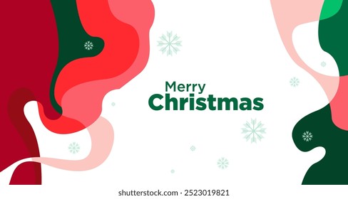 Merry Christmas card and banner vector illustration in red white and green colors 2024