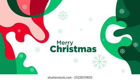 Merry Christmas card and banner vector illustration in red white and green colors 2024