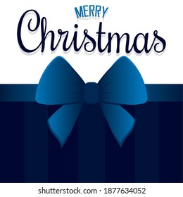Merry christmas card with a bowtie - Vector