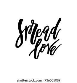 Merry Christmas card with calligraphy "Spread Love". Template for Greetings, Congratulations, Housewarming posters, Invitations, Photo overlays. Vector illustration