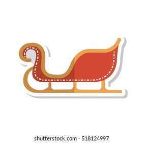 merry christmas card with carriage santa vector illustration design