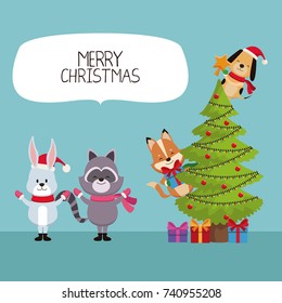 Merry Christmas card cartoon
