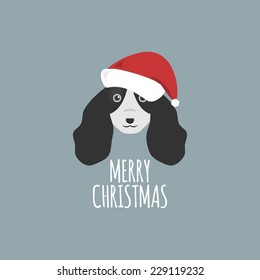 Merry Christmas Card, Cocker Spaniel