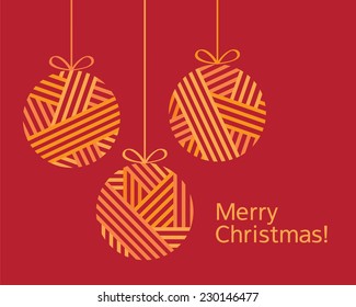 Merry Christmas. Christmas card. Congratulation. Christmas decorations. Happy New Year. Vector illustration.