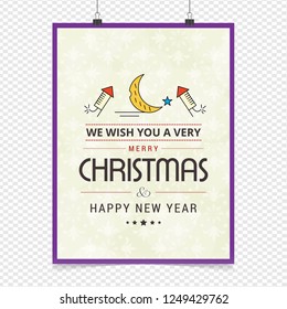 Merry Christmas card with creative design vector