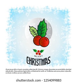 Merry Christmas card with creative design and light background