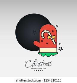 Merry Christmas card with creative design and light background vector